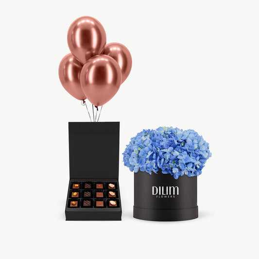 Blue  Hydrangea Box with happiness Kit