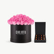 Pink Rose Box with chocolate
