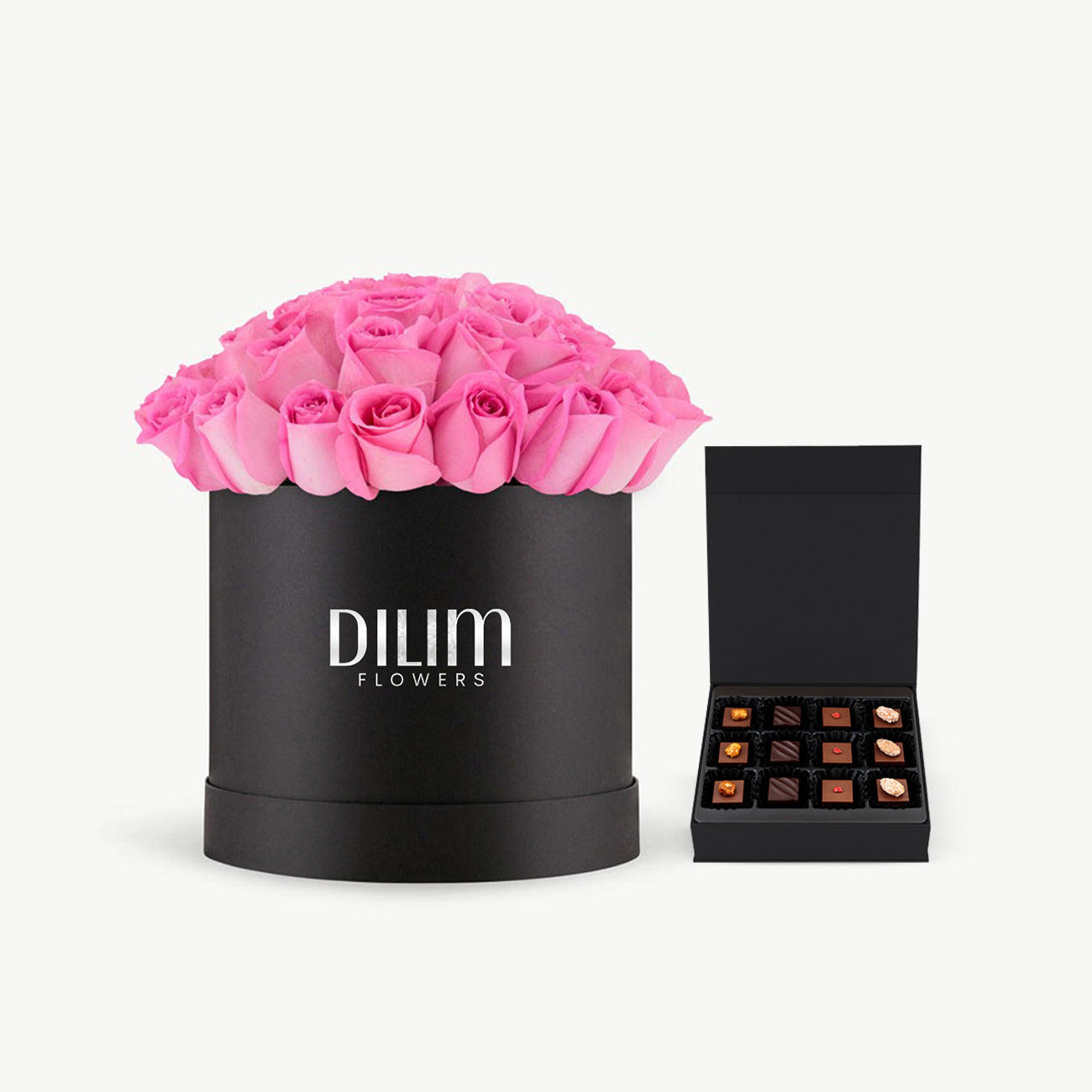 Pink Rose Box with chocolate