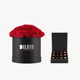 Red Rose Box with chocolate