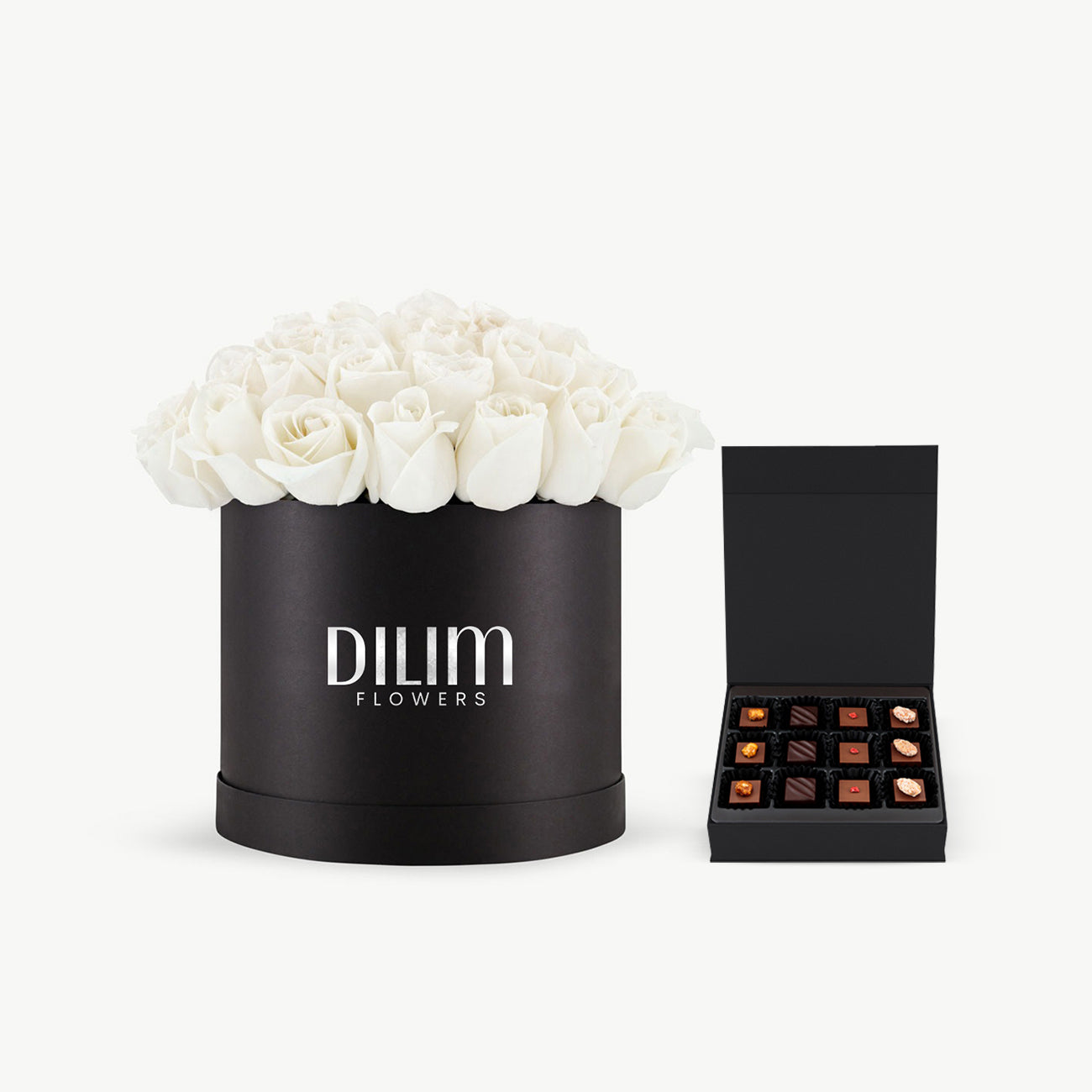 White Rose Box With Chocolate