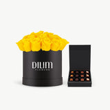 Yellow Rose Box With Chocolate
